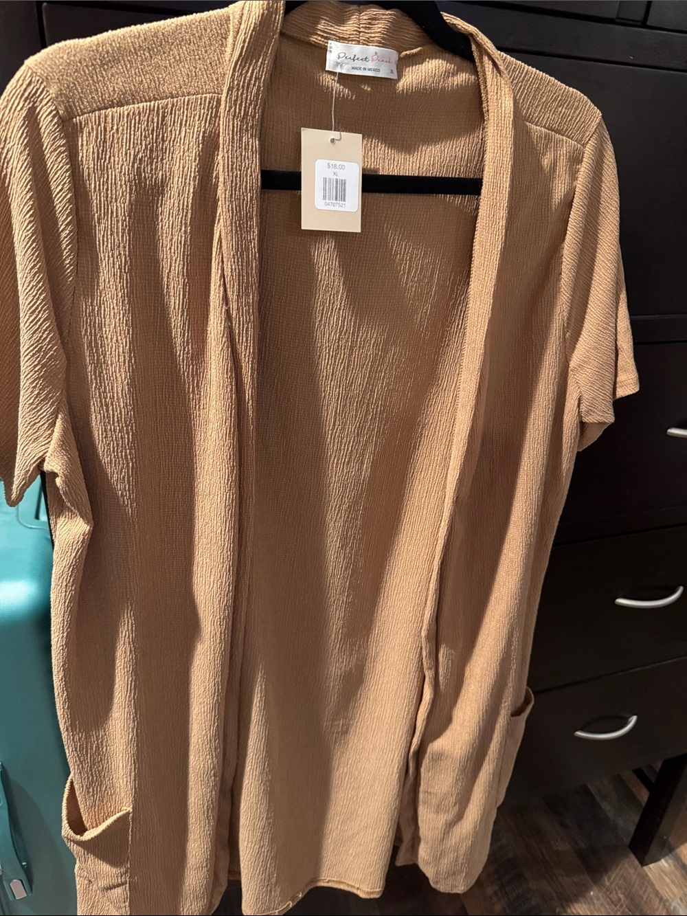 Relaxed Open-Front Tunic Cardigan - Beige by Robert Louis